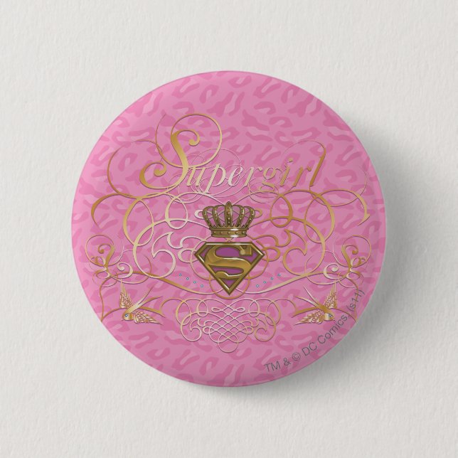 Supergirl Pink 6 Cm Round Badge (Front)