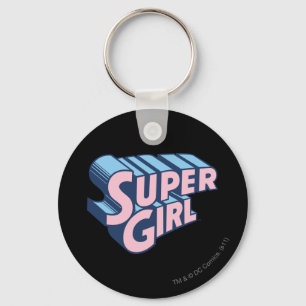 Supergirl Pink and Blue Logo Key Ring