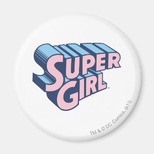Supergirl Pink and Blue Logo Magnet