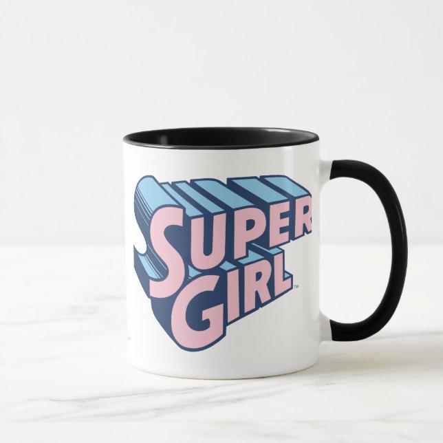Supergirl Pink and Blue Logo Mug (Right)