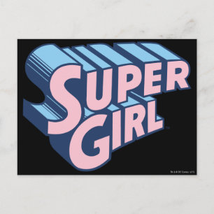 Supergirl Pink and Blue Logo Postcard