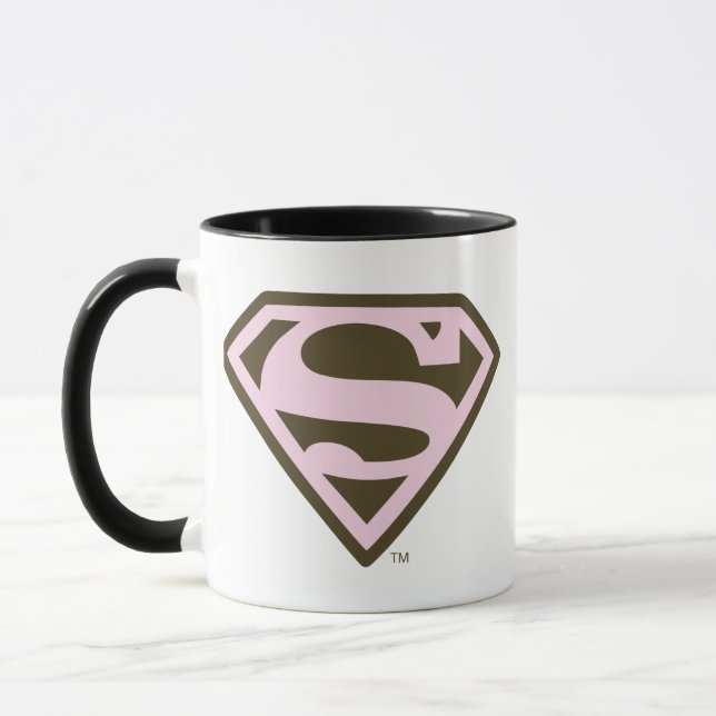Supergirl Pink and Brown Logo Mug (Left)
