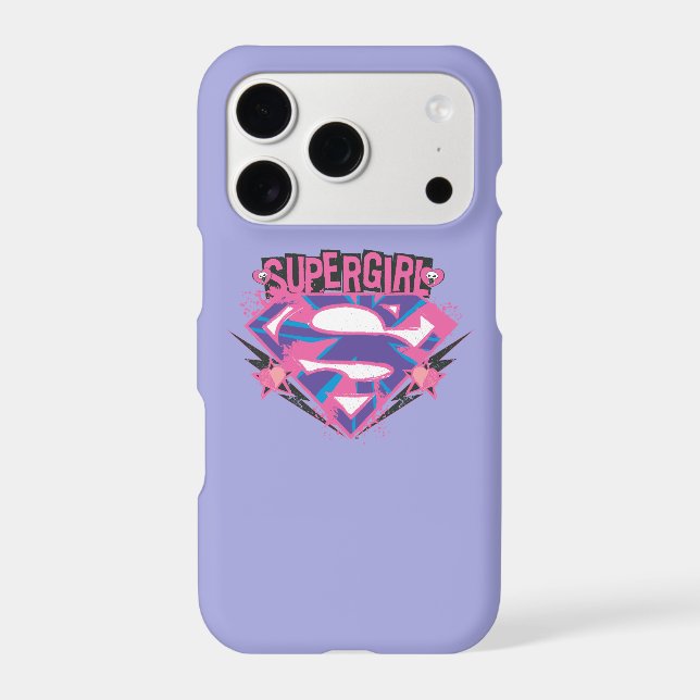 Supergirl Pink and Purple Grunge Logo (Back)