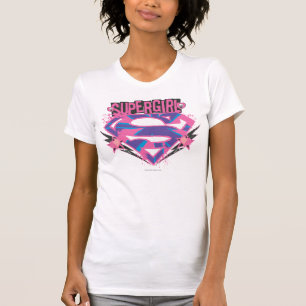 Supergirl Pink and Purple Grunge Logo T-Shirt