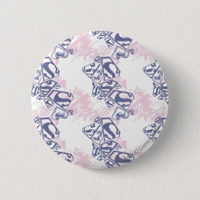 Supergirl Pink and Purple Pattern 6 Cm Round Badge (Front)