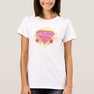 Supergirl Pink Flowers T-Shirt