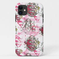 Supergirl Pink Ink Pattern