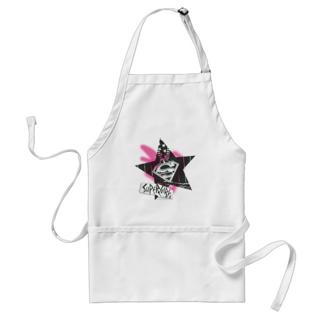 Supergirl Pink Spray Paint Star Standard Apron (Front)