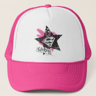 Supergirl Pink Spray Paint Star Trucker Hat