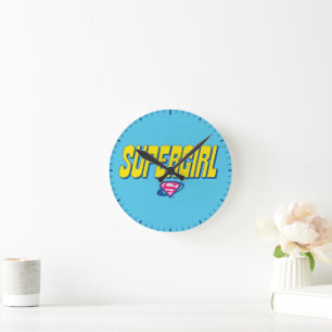Supergirl Pop Logo Round Clock