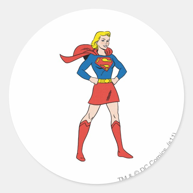 Supergirl Pose 7 Classic Round Sticker (Front)