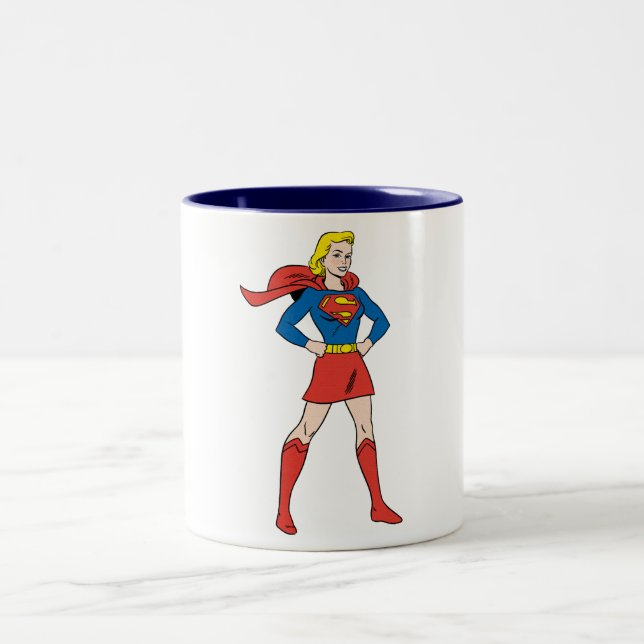 Supergirl Pose 7 Two-Tone Coffee Mug (Center)