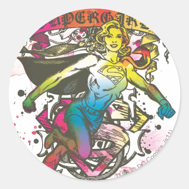 Supergirl Power Classic Round Sticker (Front)