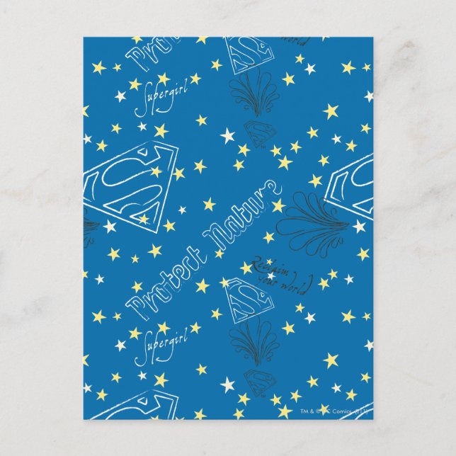 Supergirl Protect Nature Pattern Postcard (Front)