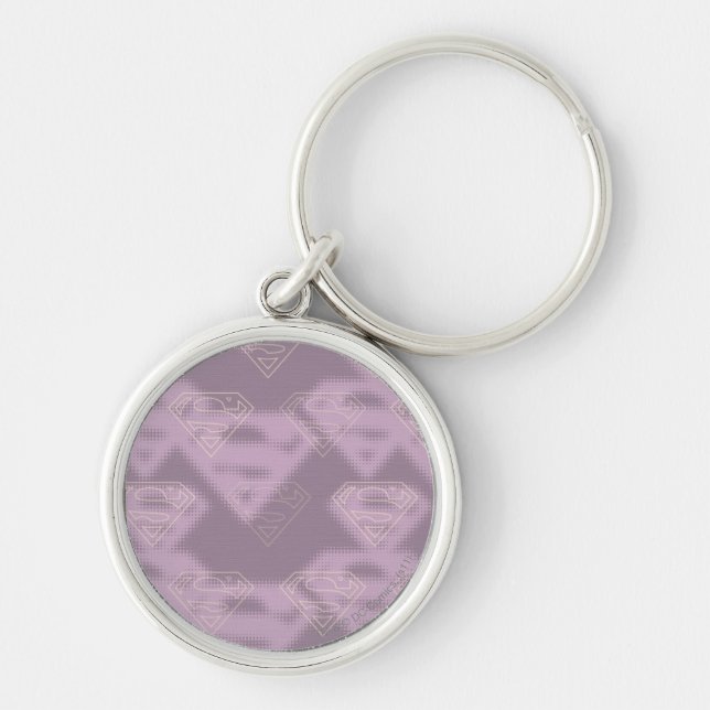 Supergirl Purple Halftone Logo Key Ring (Front)