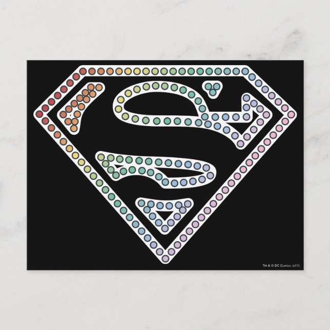 Supergirl Rainbow Outline Logo Postcard (Front)