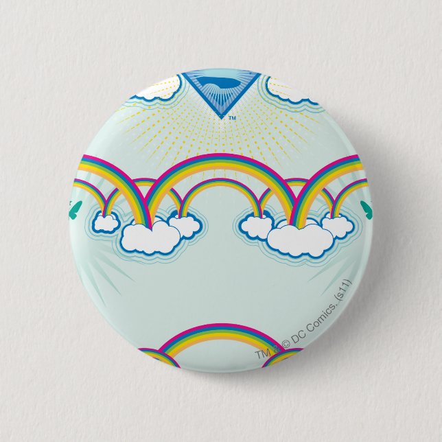 Supergirl Rainbow Pattern 6 Cm Round Badge (Front)