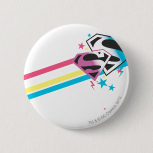 Supergirl Rainbow Stripes 6 Cm Round Badge