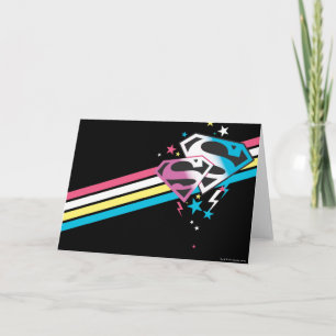 Supergirl Rainbow Stripes Card
