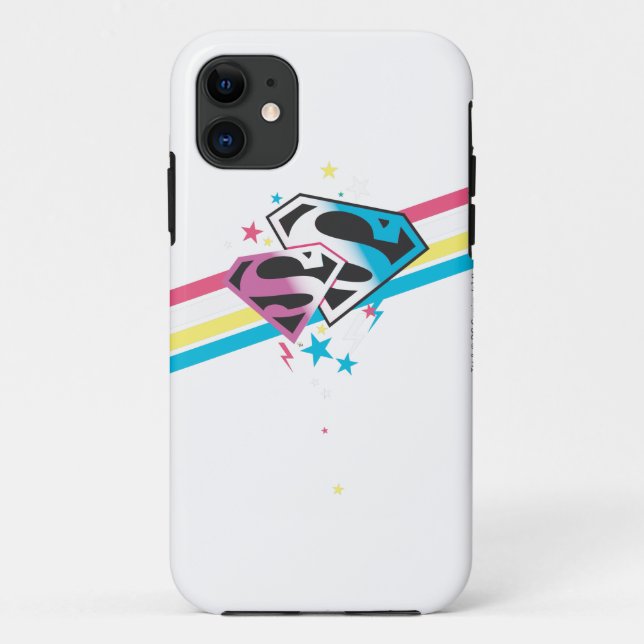 Supergirl Rainbow Stripes Case-Mate iPhone Case (Back)