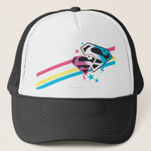 Supergirl Rainbow Stripes Trucker Hat
