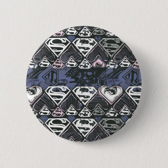Supergirl Repeat S Pattern 6 Cm Round Badge (Front)