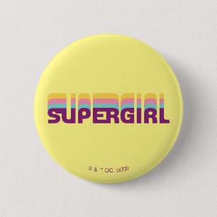 Supergirl Retro Colorshift Graphic 6 Cm Round Badge