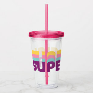 Supergirl Retro Colorshift Graphic Acrylic Tumbler