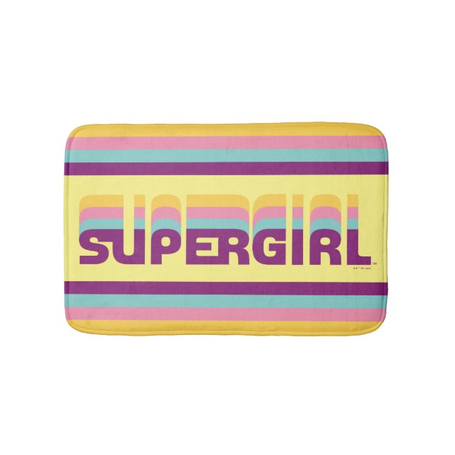 Supergirl Retro Colorshift Graphic Bath Mat (Front)