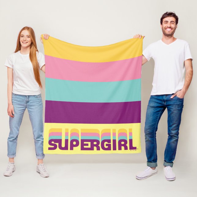 Supergirl Retro Colorshift Graphic Fleece Blanket (In Situ)