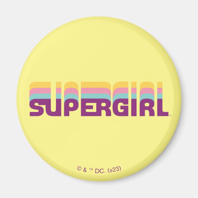 Supergirl Retro Colorshift Graphic Magnet (Front)