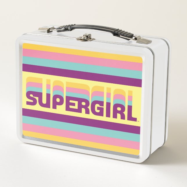 Supergirl Retro Colorshift Graphic Metal Lunch Box (Front)