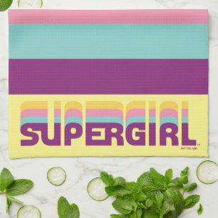 Supergirl Retro Colorshift Graphic Tea Towel