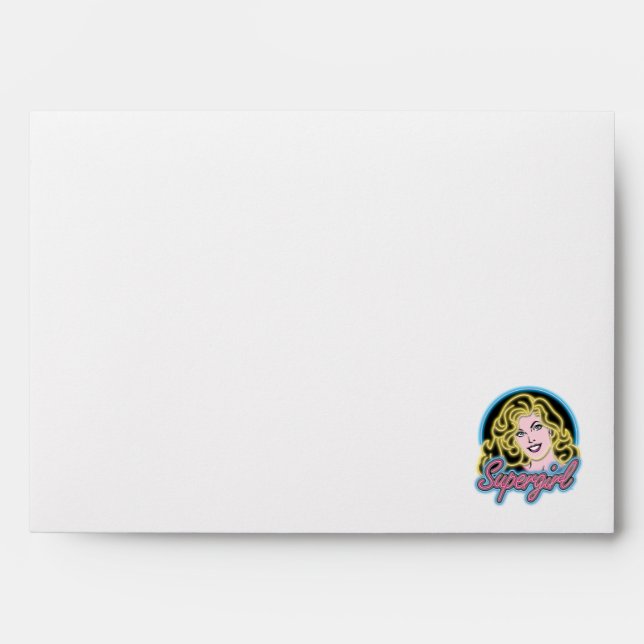 Supergirl Retro Neon Lights Graphic Envelope (Front)