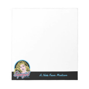 Supergirl Retro Neon Lights Graphic Notepad