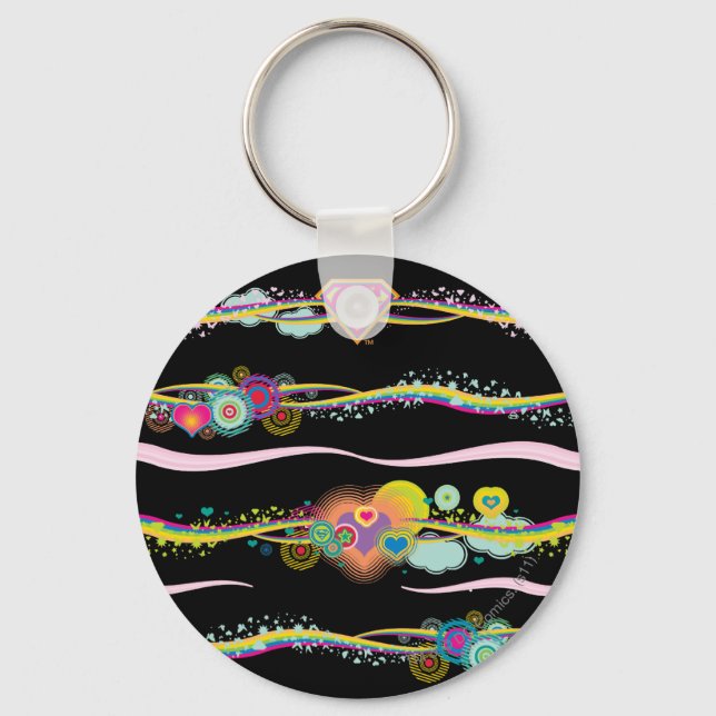 Supergirl Retro Rainbow Key Ring (Front)