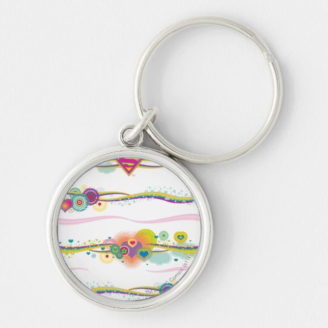 Supergirl Retro Rainbow Key Ring (Front)