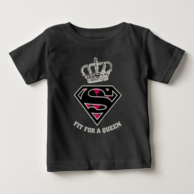 Supergirl S-Shield "Fit For A Queen" Baby T-Shirt (Front)