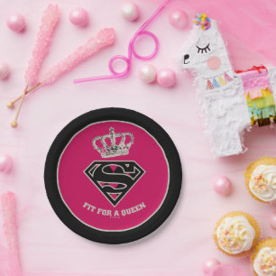 Supergirl S-Shield "Fit For A Queen" Paper Plate