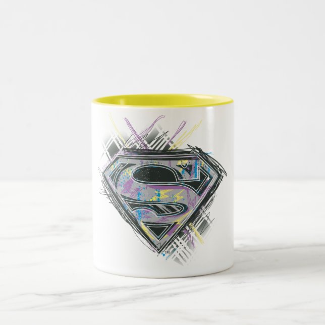 Supergirl Scribbles Logo Two-Tone Coffee Mug (Center)