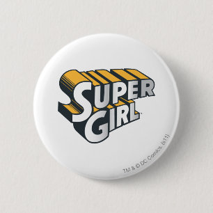 Supergirl Silver and Orange Logo 6 Cm Round Badge