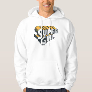 Supergirl Silver and Orange Logo Hoodie