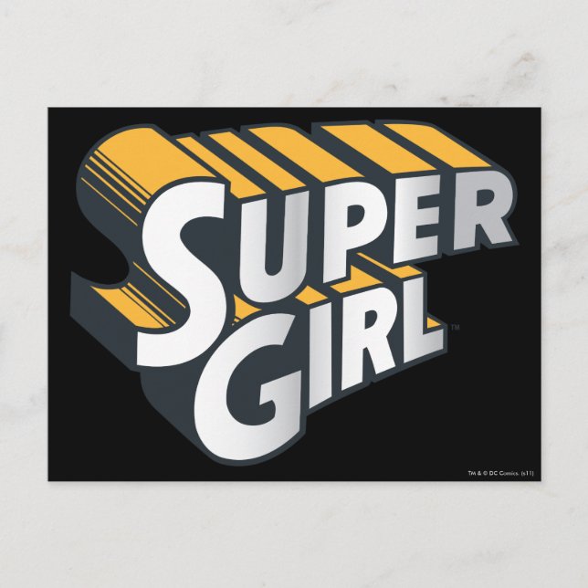 Supergirl Silver and Orange Logo Postcard (Front)
