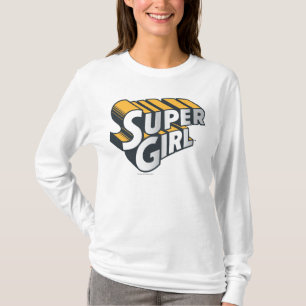Supergirl Silver and Orange Logo T-Shirt