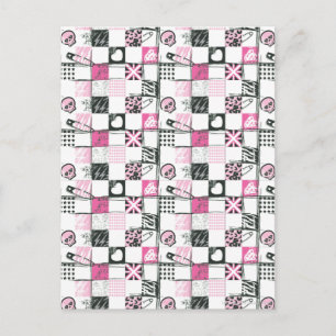 Supergirl Skulls and Pins Pattern Postcard