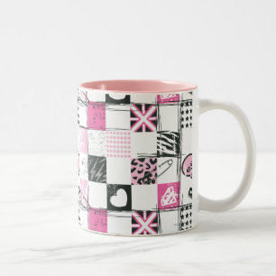 Supergirl Skulls and Pins Pattern Two-Tone Coffee Mug