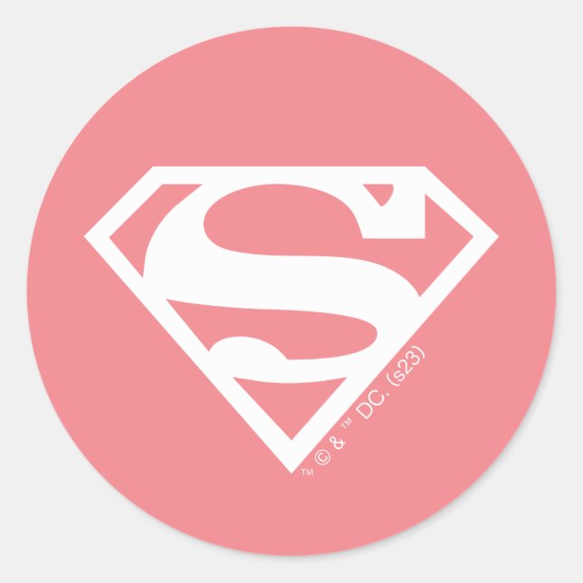 Supergirl Solid S-Shield Classic Round Sticker (Front)