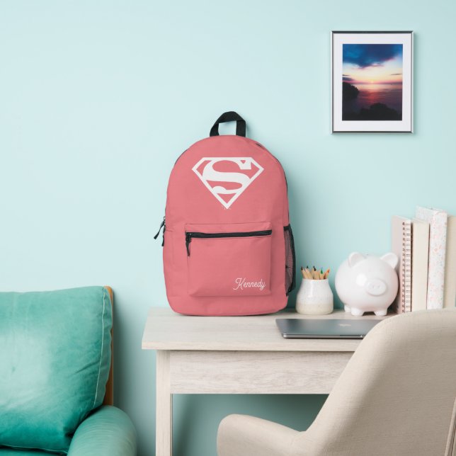 Supergirl Solid S-Shield Printed Backpack (Insitu)
