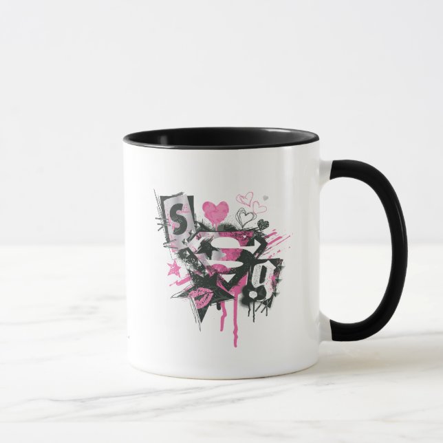 Supergirl Spills and Scribbles Collage Mug (Right)