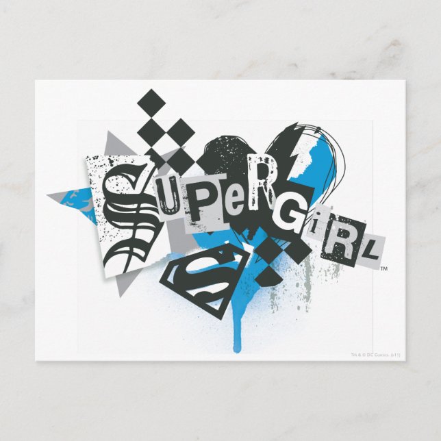 Supergirl Spills and Splatter Postcard (Front)